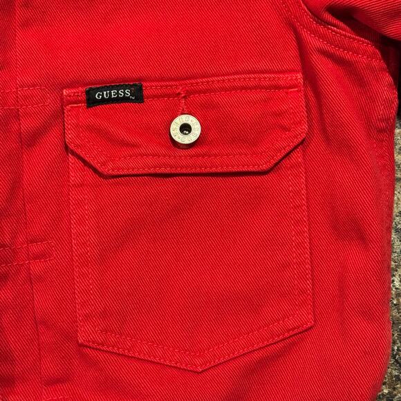 Guess Vintage Denim Jacket Trucker Y2K Coquette Cherry Americana Retro Medium - Picture 4 of 9